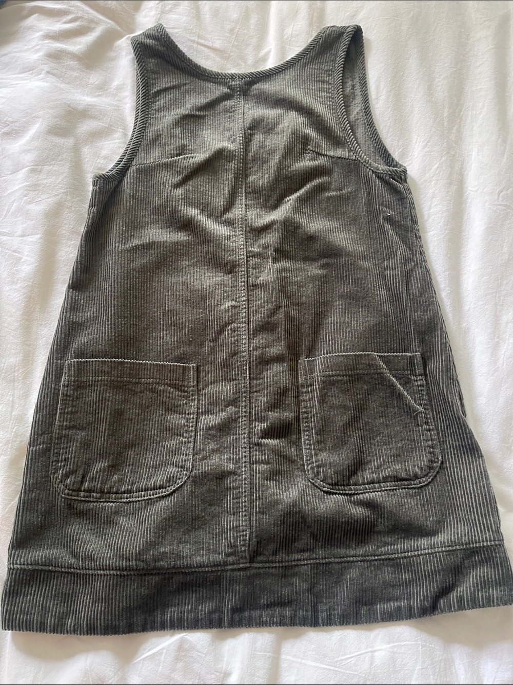 Corduroy Pocket Dress in Olive Green